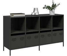 Šoninė spintelė, juoda, 135x39x73,5cm, plienas