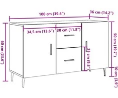 Šoninė spintelė, medienos, 100x36x60cm, apdirbta mediena