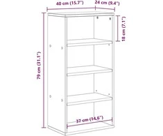 Šoninė spintelė, ODDA, baltas, 40x24x79cm, pušies masyvas