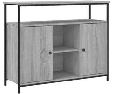Šoninė spintelė, pilka ąžuolo, 100x35x80cm, apdirbta mediena