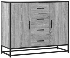 Šoninė spintelė, pilka ąžuolo, 92x35x76cm, apdirbta mediena