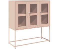 Šoninė spintelė, rožinės spalvos, 100,5x39x107cm, plienas