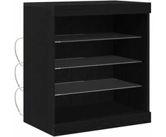 LED Bufetas Juodas ąžuolas 60,5 x 37 x 67 cm Apdirbta mediena
