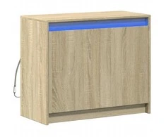 Šoninė spintelė su LED, ąžuolo, 72x34x61cm, apdirbta mediena