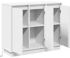 LED Bufetas Balta 90 x 32 x 75 cm Apdirbta mediena