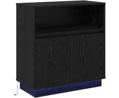 LED Bufetas Juodas ąžuolas 71 x 34,5 x 75 cm Apdirbta mediena