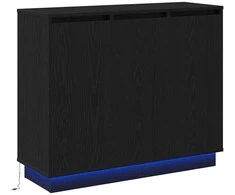 LED Bufetas Juodas ąžuolas 90 x 32 x 75 cm Apdirbta mediena