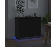 LED Bufetas Juodas ąžuolas 90 x 32 x 75 cm Apdirbta mediena