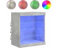 Šoninė spintelė su LED lemputėmis, betono pilka, 60,5x37x67cm