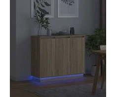 LED Bufetas Sonoma ąžuolas 90 x 32 x 75 cm Apdirbta mediena