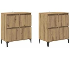 Šoninės lentynos 2 pcs Amatininkų ąžuolas 60 x 35 x 70 cm