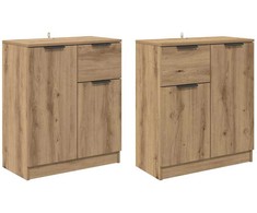 Šoninės lentynos 2 pcs Amatininkų ąžuolas 60 x 30 x 70 cm