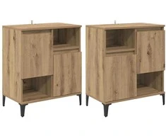 Šoninės lentynos 2 pcs Amatininkų ąžuolas 60 x 35 x 70 cm
