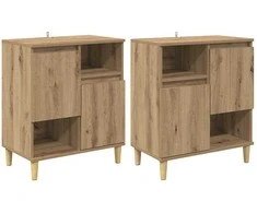 Šoninės lentynos 2 pcs Amatininkų ąžuolas 60 x 35 x 70 cm