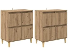 Šoninės lentynos 2 pcs Amatininkų ąžuolas 60 x 35 x 70 cm