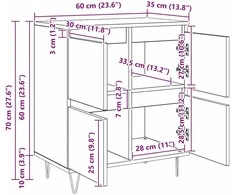 Šoninės lentynos 2 pcs artisano ąžuolo
