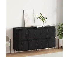 Oppbevaringsskap 2 pcs Juodas ąžuolas 60 x 35 x 70 cm