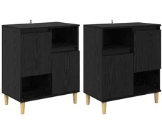 Šoninės lentynos 2 pcs Juodas ąžuolas 60 x 35 x 70 cm