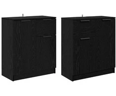 Šoninės lentynos 2 pcs Juodas ąžuolas 60 x 30 x 70 cm