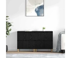 Šoninės lentynos 2 pcs Juodas ąžuolas 60 x 35 x 70 cm