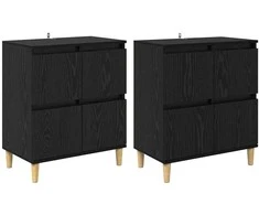 Šoninės lentynos 2 pcs Juodas ąžuolas 60 x 35 x 70 cm