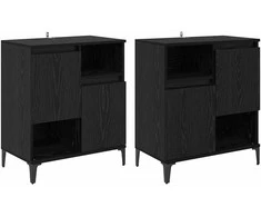 Šoninės lentynos 2 pcs Juodas ąžuolas 60 x 35 x 70 cm