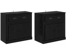 Šoninės lentynos 2 pcs Juodas ąžuolas 70 x 35,5 x 67,5 cm