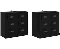 Šoninės lentynos 2 pcs Juodas ąžuolas 70 x 35,5 x 67,5 cm
