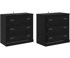 Šoninės lentynos 2 pcs Juodas ąžuolas 70 x 35,5 x 67,5 cm