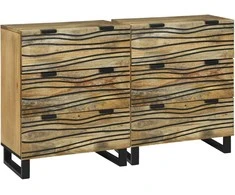 Šoninė spintelė 2 pcs Natūrali 120 x 33,5 x 75 cm