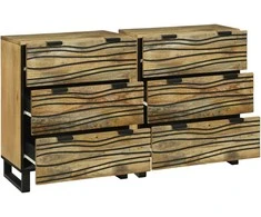 Šoninė spintelė 2 pcs Natūrali 120 x 33,5 x 75 cm