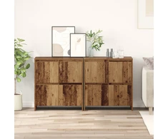 Šoninės lentynos 2 pcs Sena mediena 70 x 41 x 75 cm