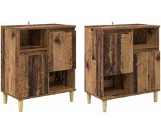 Šoninės lentynos 2 pcs Senovinis medis 60 x 35 x 70 cm