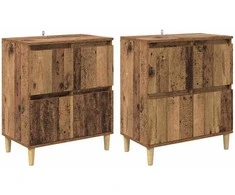 Šoninės lentynos 2 pcs Senovinis medis 60 x 35 x 70 cm