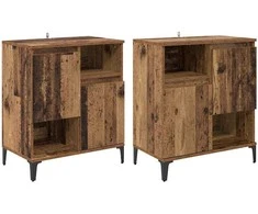 Šoninės lentynos 2 pcs Senovinis medis 60 x 35 x 70 cm
