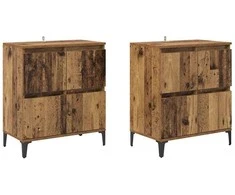 Šoninės lentynos 2 pcs Senovinis medis 60 x 35 x 70 cm