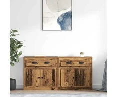 Šoninės lentynos 2 pcs Senovinis medis 70 x 35,5 x 67,5 cm