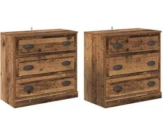 Šoninės lentynos 2 pcs Senovinis medis 70 x 35,5 x 67,5 cm
