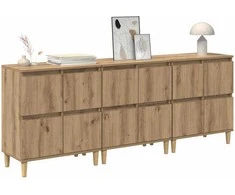 Šoninės lentynos 3 pcs Amatininkų ąžuolas 60 x 35 x 70 cm