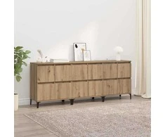 Šoninės lentynos 3 pcs Amatininkų ąžuolas 60 x 35 x 70 cm