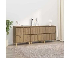 Šoninės lentynos 3 pcs Amatininkų ąžuolas 60 x 35 x 70 cm