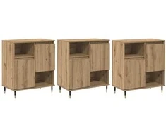 Šoninės lentynos 3 pcs Amatininkų ąžuolas