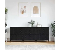 Oppbevaringsskap 3 pcs Juodas ąžuolas 60 x 35 x 70 cm