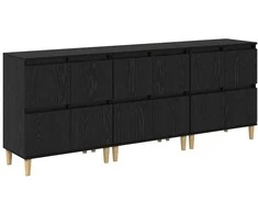 Šoninės lentynos 3 vnt. Juodas ąžuolas 60 x 35 x 70 cm
