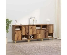 Šoninės lentynos 3 pcs Senovinis medis 60 x 35 x 70 cm