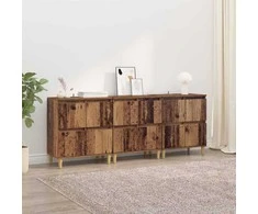 Šoninės lentynos 3 pcs Senovinis medis 60 x 35 x 70 cm