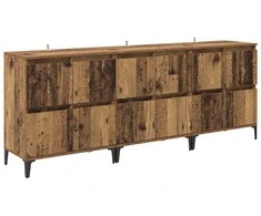 Šoninės lentynos 3 pcs Senovinis medis 60 x 35 x 70 cm