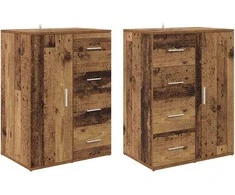 Šoninės lentynos Corona 2 pcs Senovinis medis 59 x 39 x 80 cm
