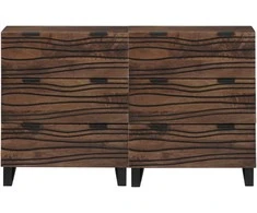 Šoninė spintelė 2 pcs graikinis riešutmedis 120 x 33,5 x 75 cm