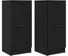 Kabalas 2 pcs Juodas ąžuolas 30 x 30 x 70 cm Apdirbta mediena